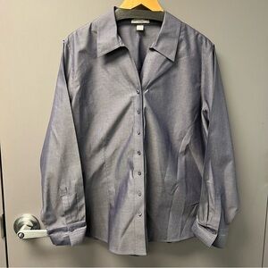 Coldwater Creek Blue Dress Shirt Classic Cotton Blend